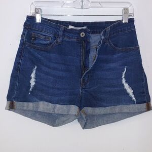 KanCan Blue Jean Distressed Shorts
